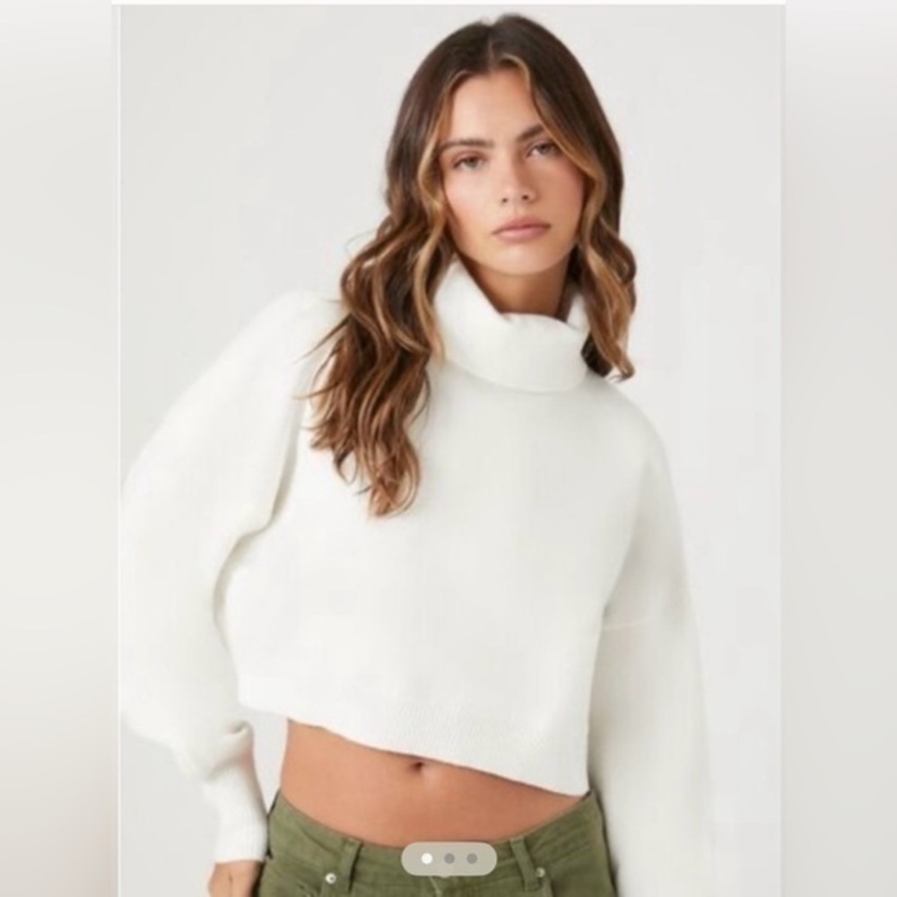 Like New Zara Cropped Turtleneck Sweater, Large